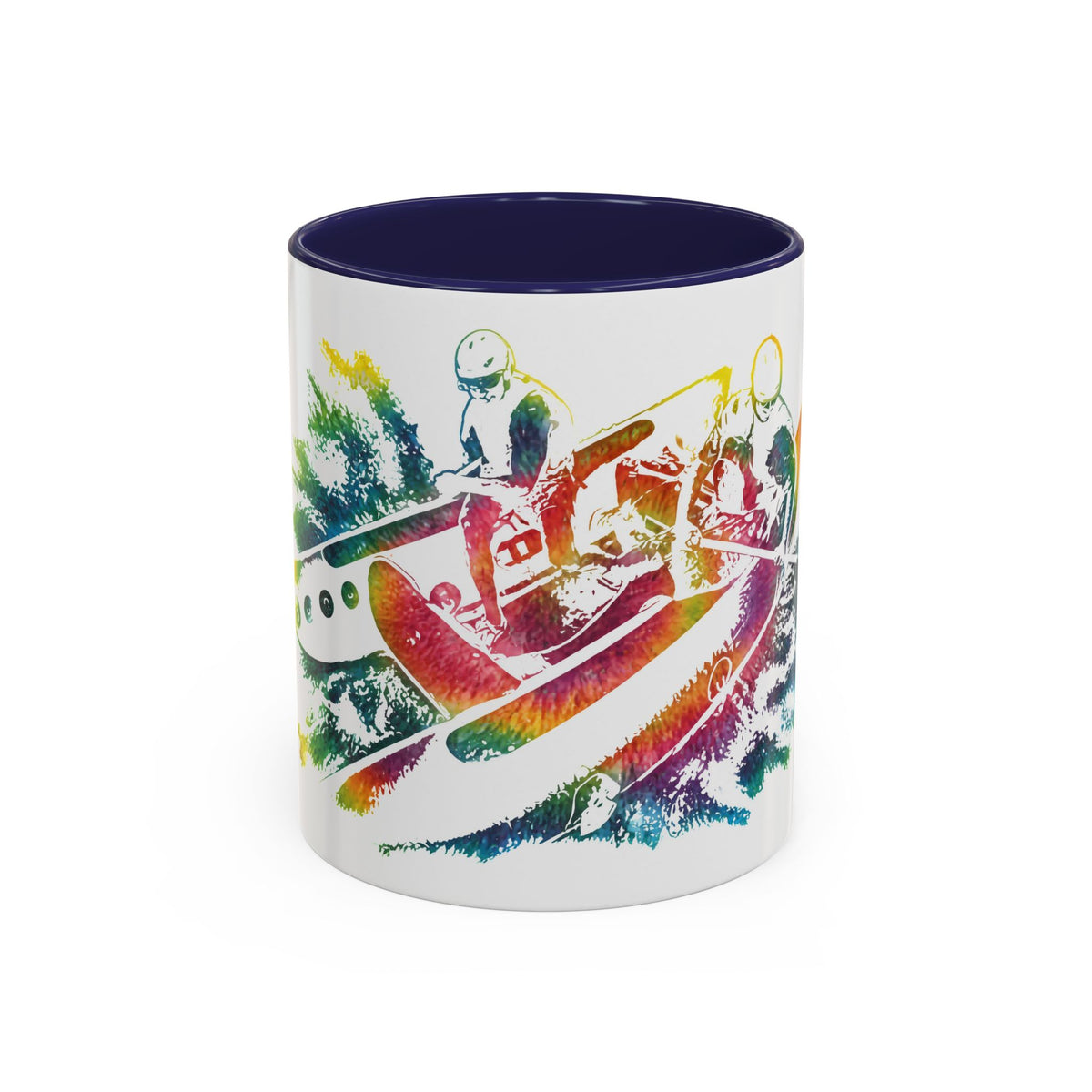 Rainbow Canoe Paddle Design Coffee Mug | Accent Coffee Mug