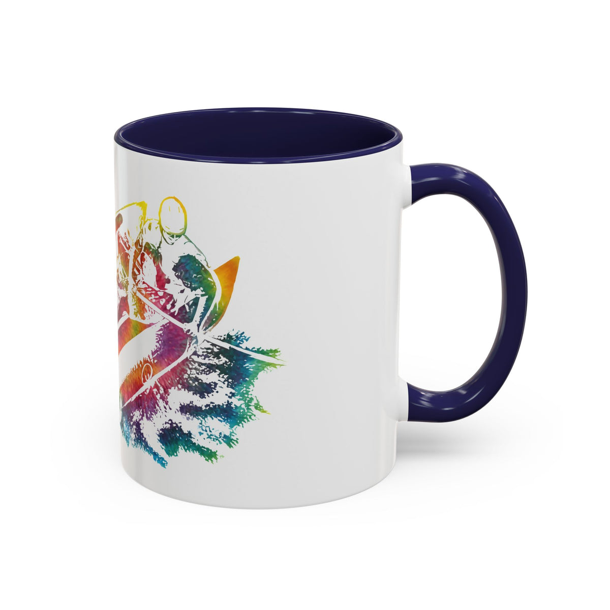Rainbow Canoe Paddle Design Coffee Mug | Accent Coffee Mug