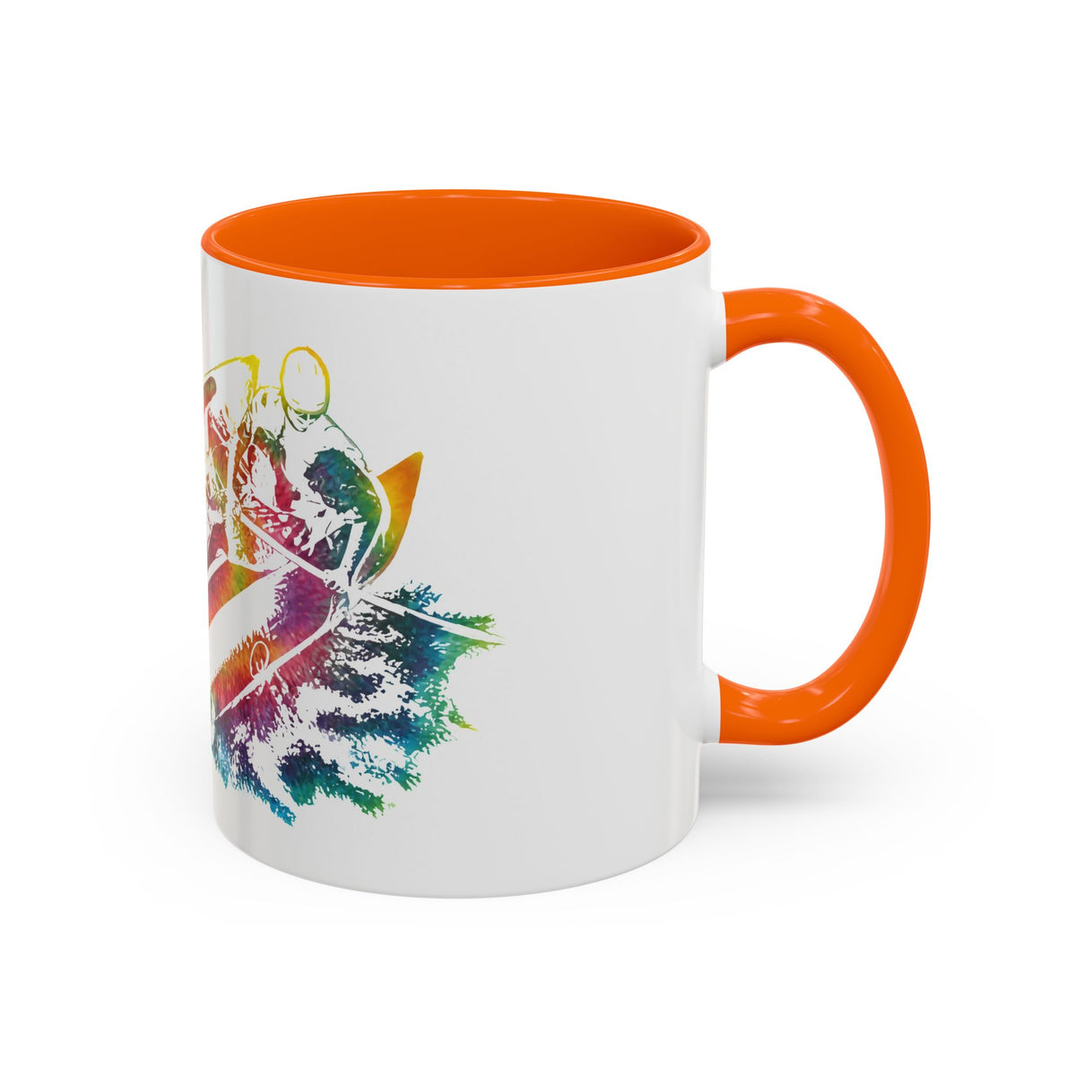Rainbow Canoe Paddle Design Coffee Mug | Accent Coffee Mug