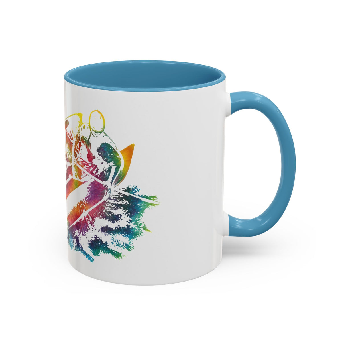 Rainbow Canoe Paddle Design Coffee Mug | Accent Coffee Mug