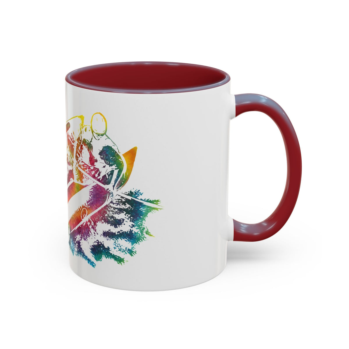 Rainbow Canoe Paddle Design Coffee Mug | Accent Coffee Mug
