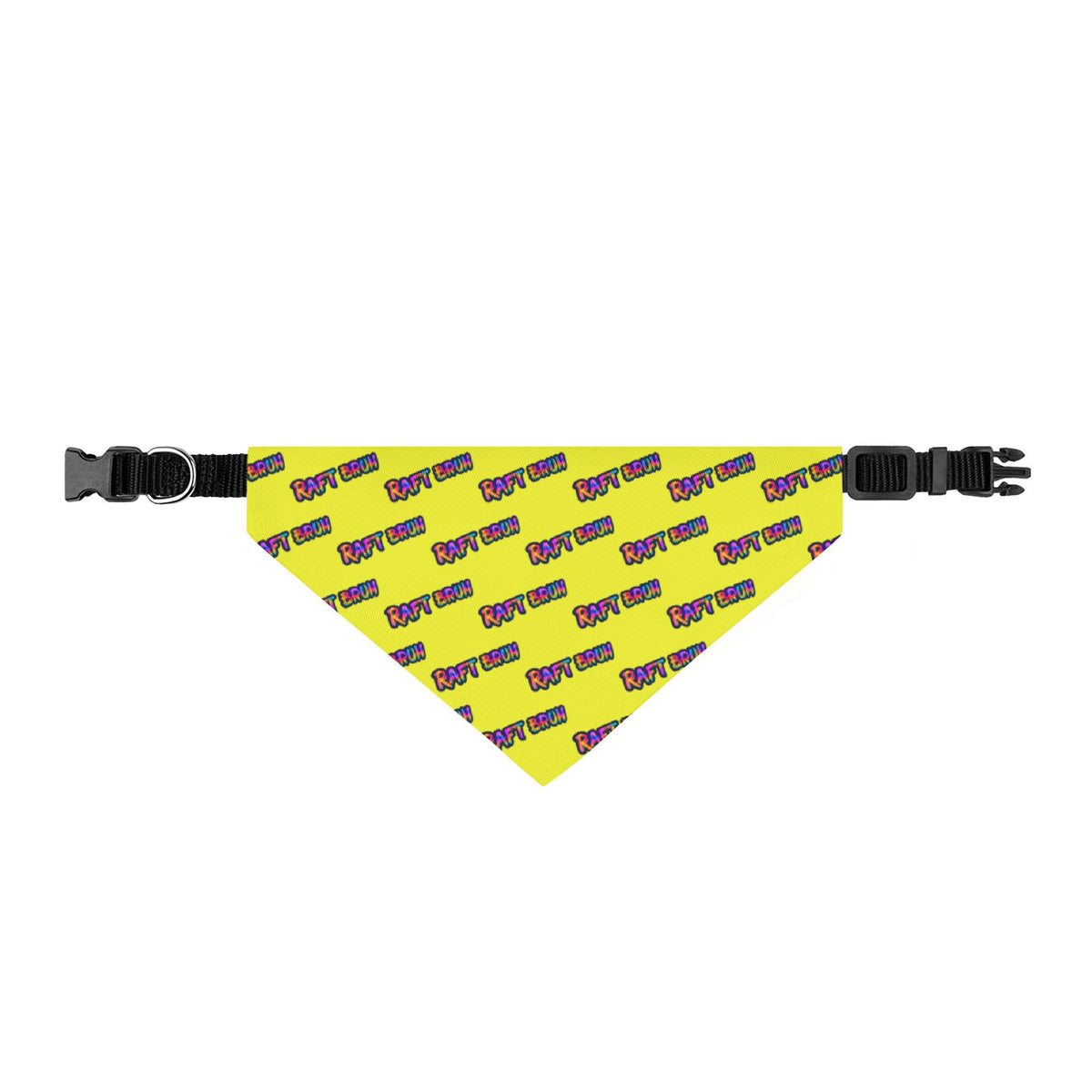 Yellow Tye Dye RAFT BRUH Clip-on Pet Bandana