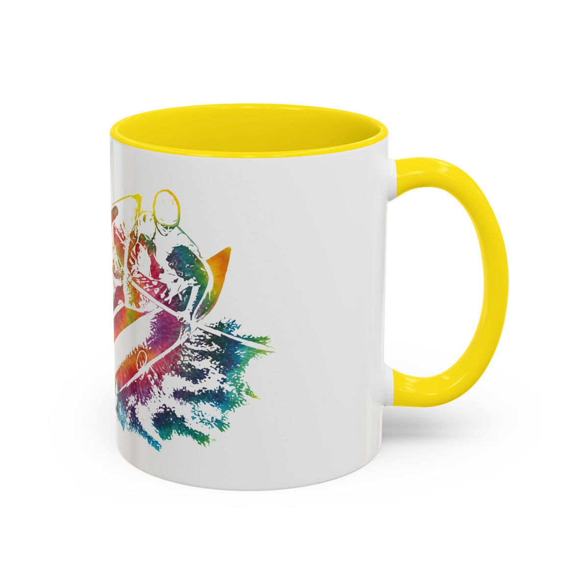Rainbow Canoe Paddle Design Coffee Mug | Accent Coffee Mug