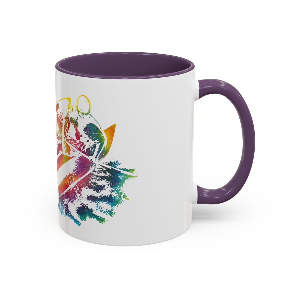 Rainbow Canoe Paddle Design Coffee Mug | Accent Coffee Mug