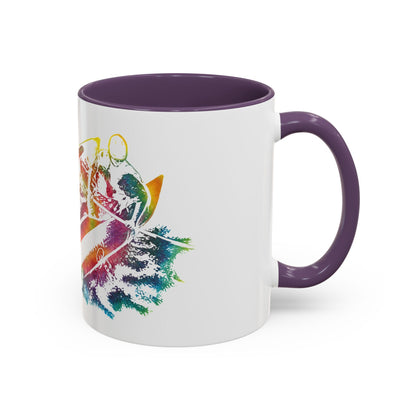 Rainbow Canoe Paddle Design Coffee Mug | Accent Coffee Mug