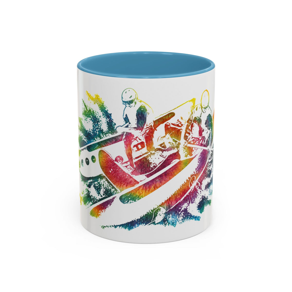 Rainbow Canoe Paddle Design Coffee Mug | Accent Coffee Mug