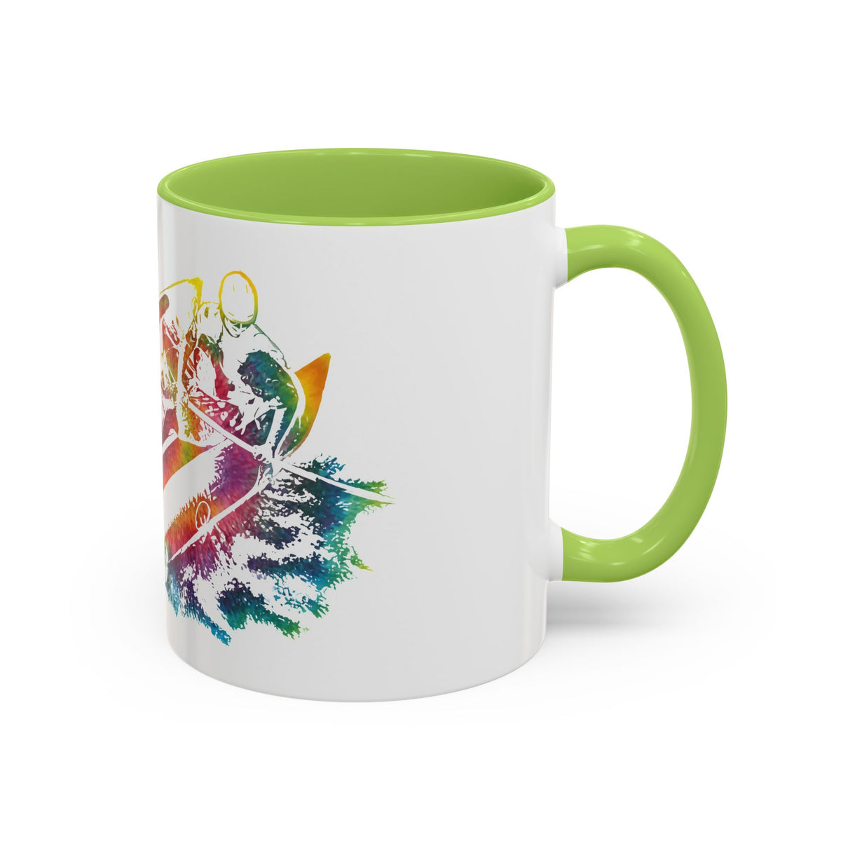 Rainbow Canoe Paddle Design Coffee Mug | Accent Coffee Mug