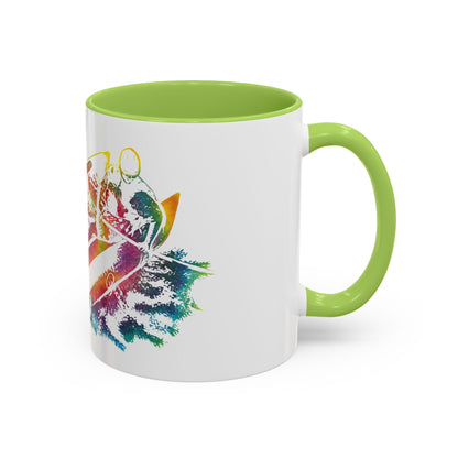 Rainbow Canoe Paddle Design Coffee Mug | Accent Coffee Mug