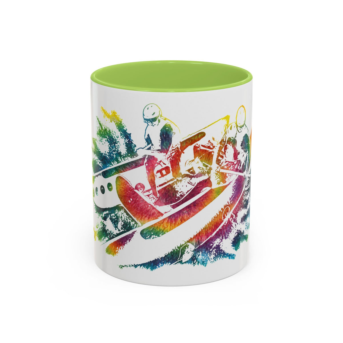 Rainbow Canoe Paddle Design Coffee Mug | Accent Coffee Mug