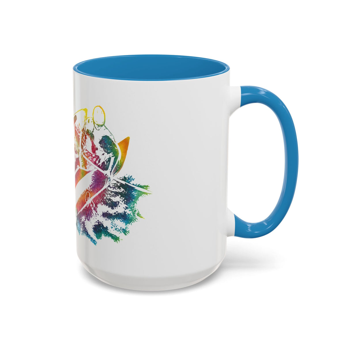 Rainbow Canoe Paddle Design Coffee Mug | Accent Coffee Mug