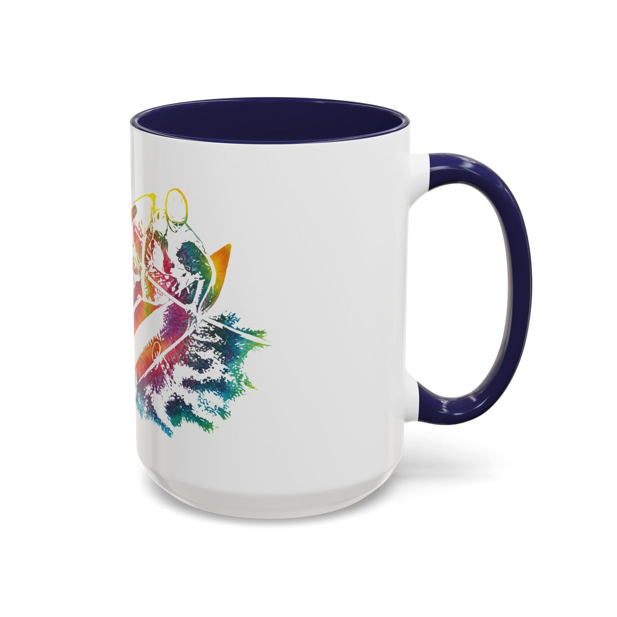 Rainbow Canoe Paddle Design Coffee Mug | Accent Coffee Mug