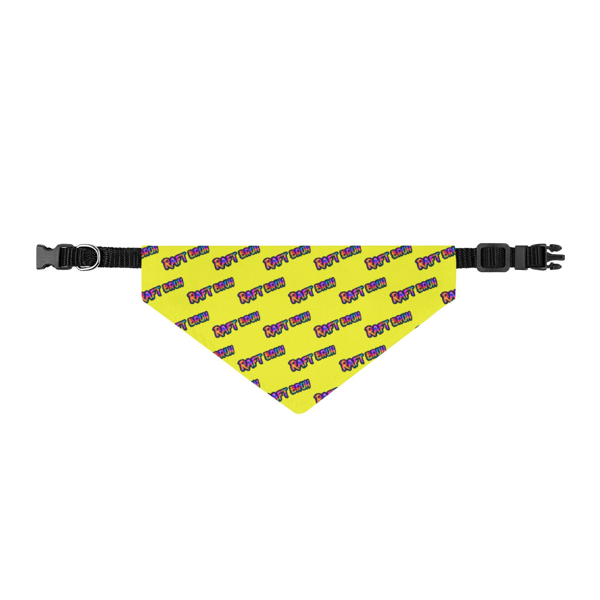 Yellow Tye Dye RAFT BRUH Clip-on Pet Bandana