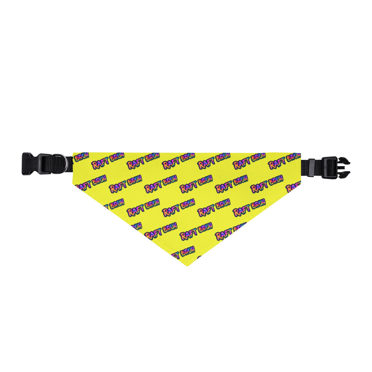 Yellow Tye Dye RAFT BRUH Clip-on Pet Bandana