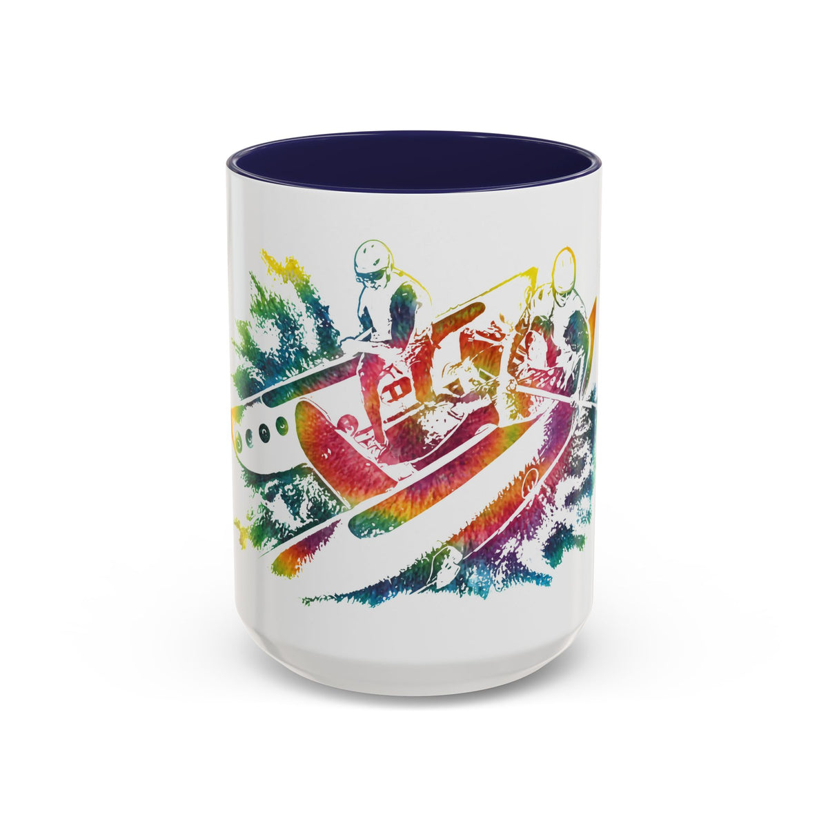 Rainbow Canoe Paddle Design Coffee Mug | Accent Coffee Mug