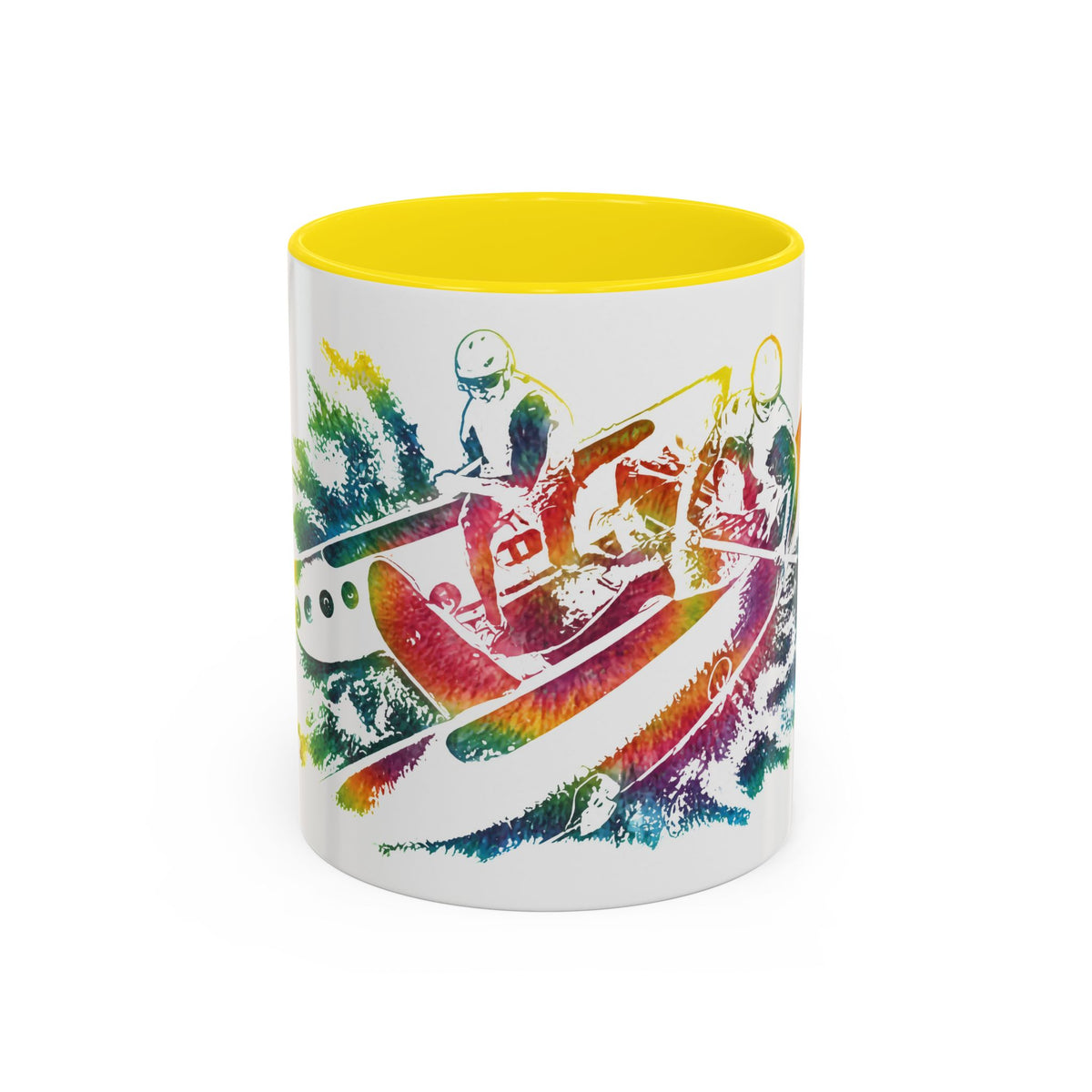 Rainbow Canoe Paddle Design Coffee Mug | Accent Coffee Mug