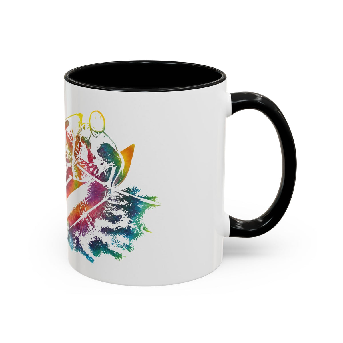 Rainbow Canoe Paddle Design Coffee Mug | Accent Coffee Mug