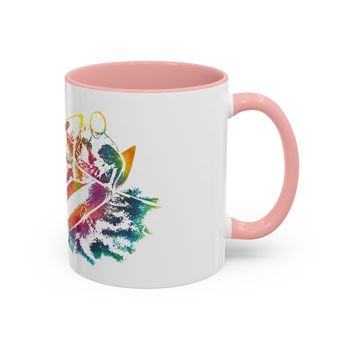 Rainbow Canoe Paddle Design Coffee Mug | Accent Coffee Mug