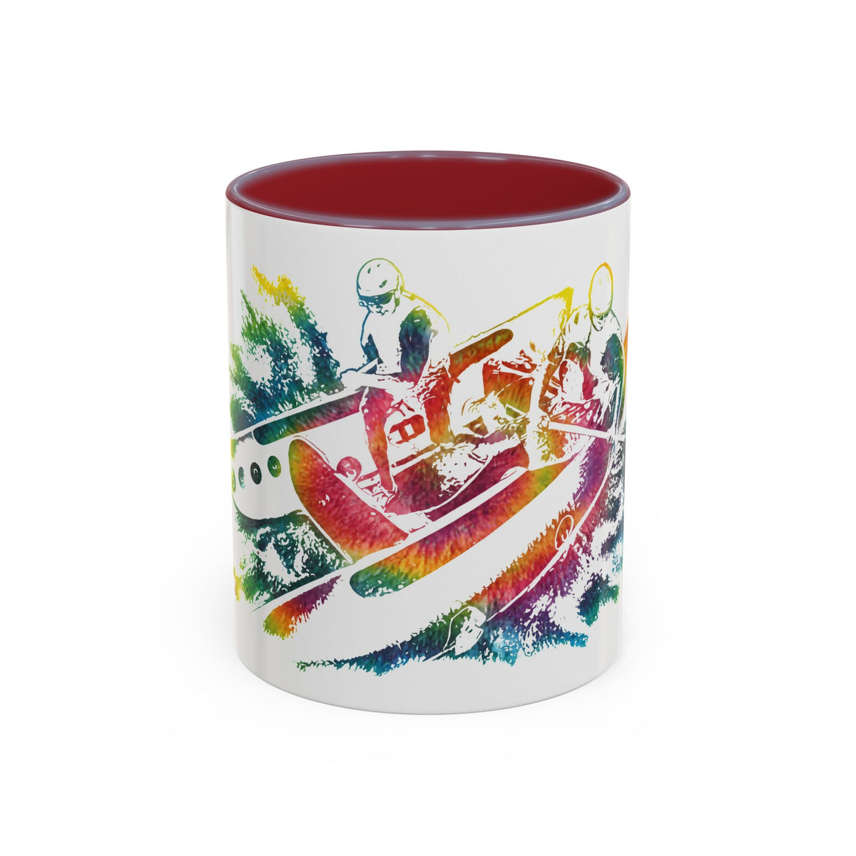 Rainbow Canoe Paddle Design Coffee Mug | Accent Coffee Mug